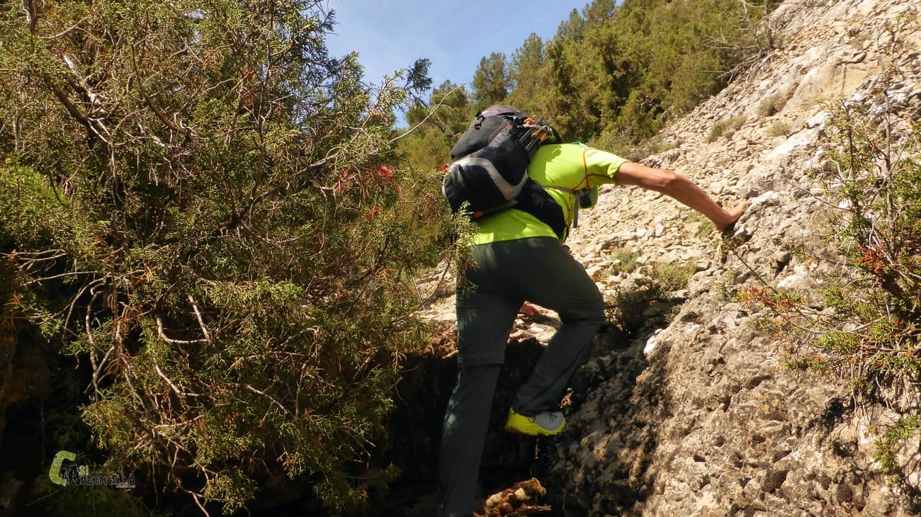 Subiendo por el barranco de la Cañada 
