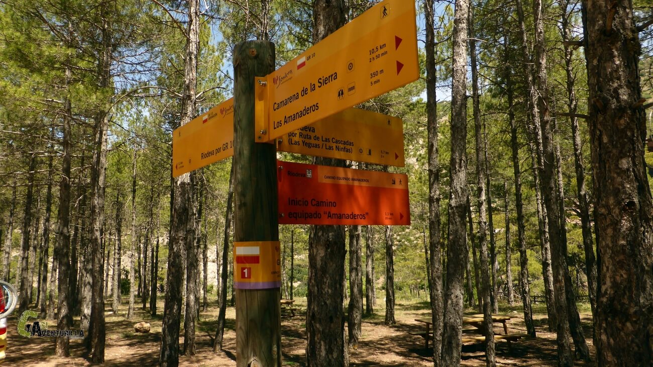 Poste señalizador en el area recreativa de los Amanaderos