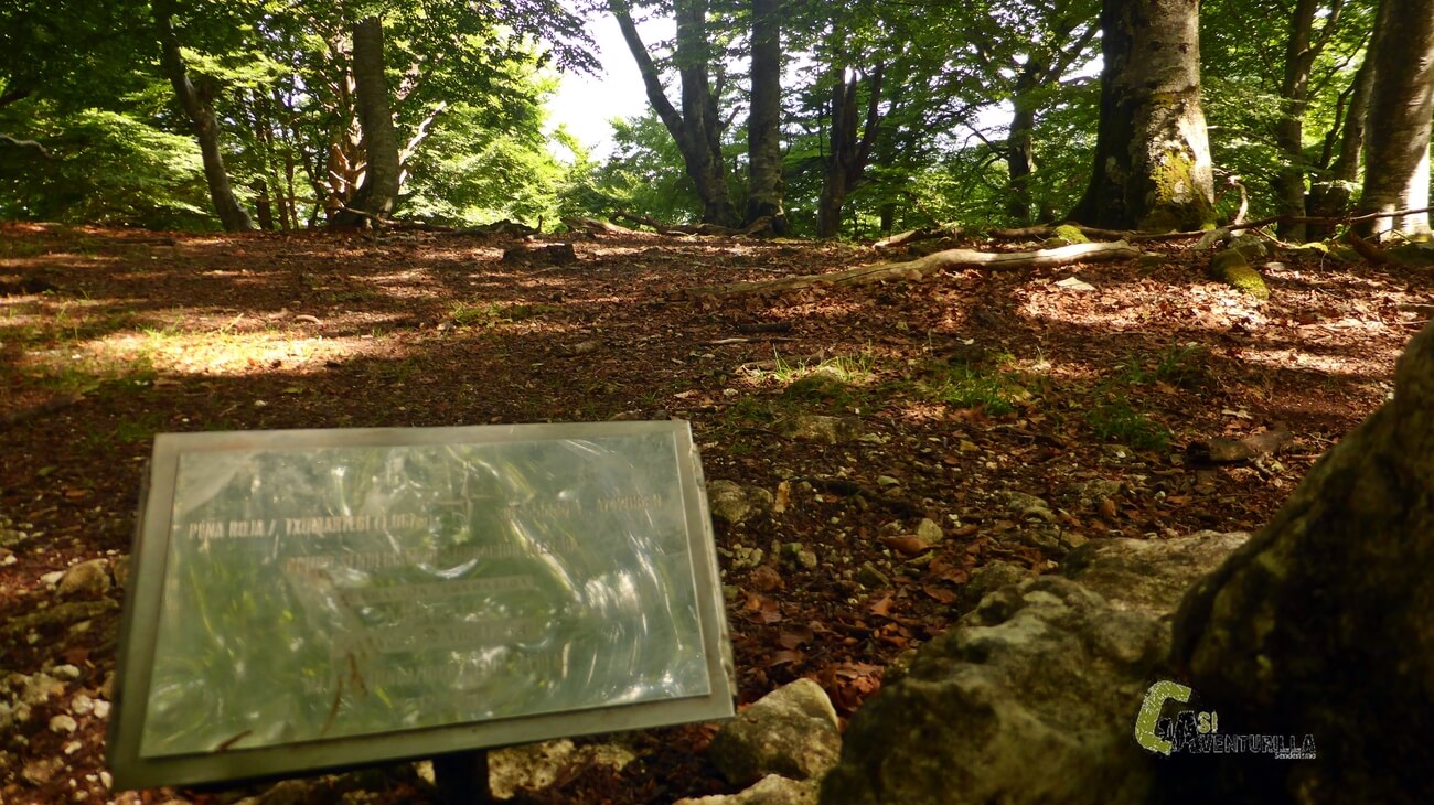 Placa metalica en Peña Roja