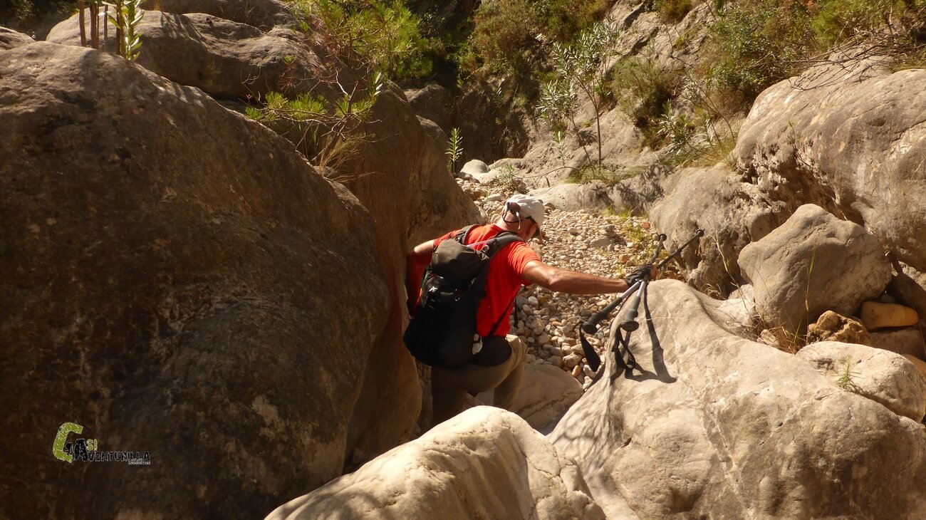 Bajando por el barranco del Salt del Cavall