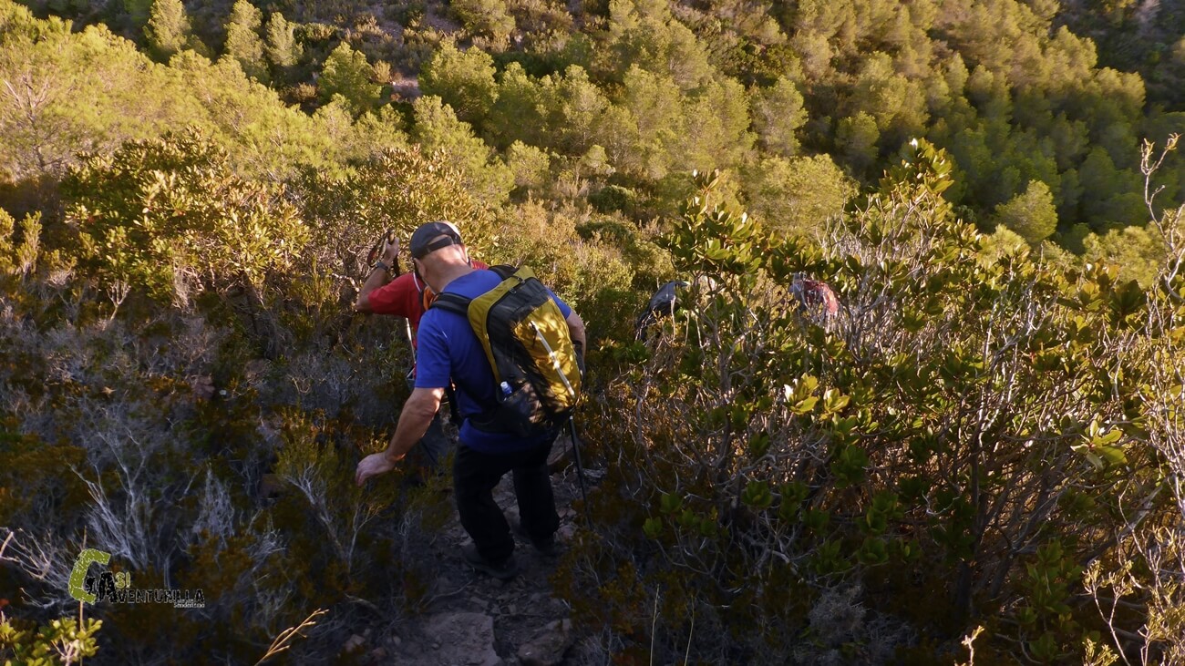 Fuerte bajada en la sierra de la Calderona