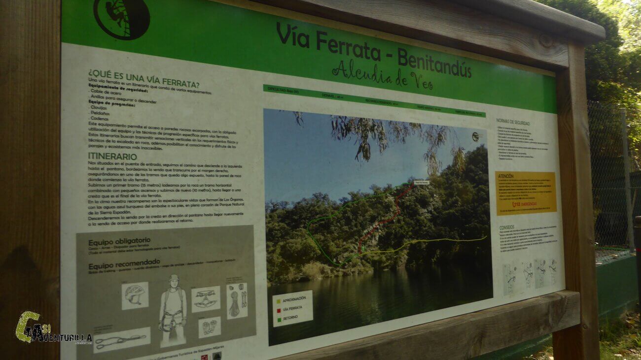 Cartel de la Via Ferrata Benitandus