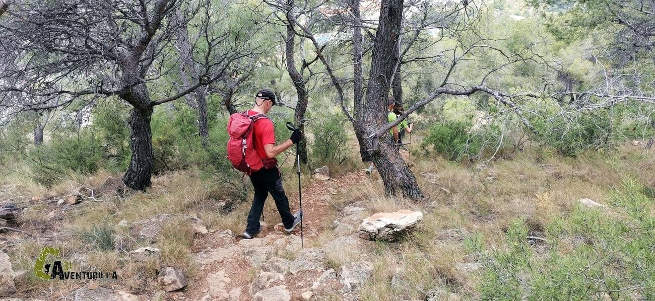 Bajando hacia Olocau desde la Penya Alí-Maimó