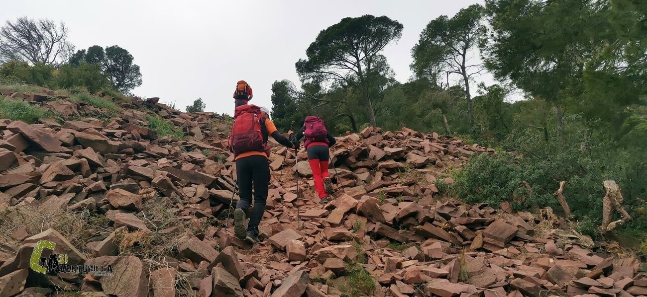 Subiendo por pedrera al Monte Picayo
