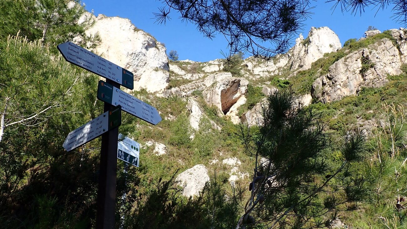 Inicio del recorrido en la sierra de Corbera