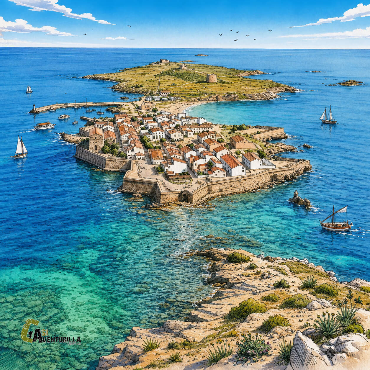Dibujo de la isla de Tabarca